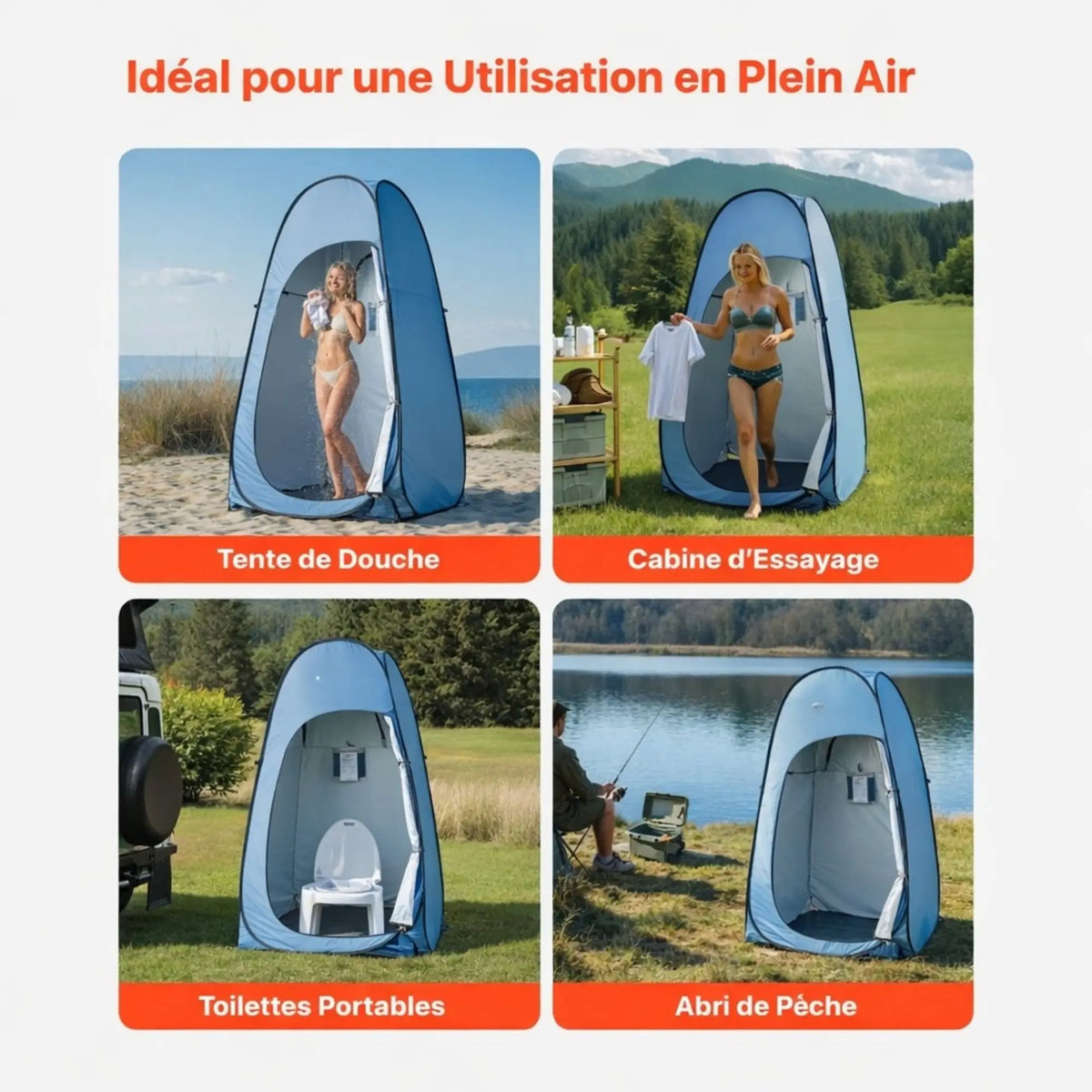 tente de douche action Tente de Douche Pliable pour Camping Sauvage ou tente de toit – Woody's Camp
