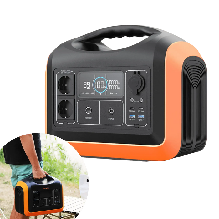 Kit de batterie portable 1200WH avec panneaux solaires de 110W pour le voyage, avec un design léger et une lumière multi-niveaux puissante.