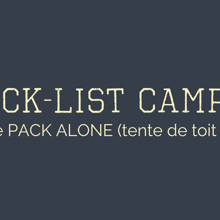 Woody's Camp logo with camping checklist text for Pack Alone tent in South of France.