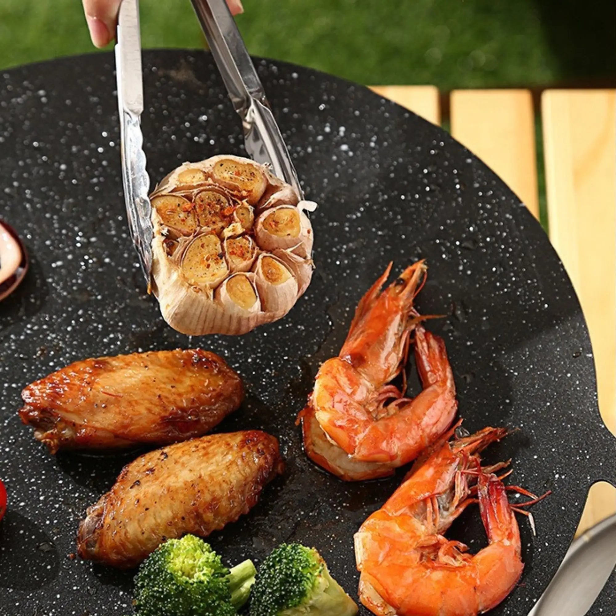 Poêle de Cuisson en Pierre Anti-Adhésive Extérieure – Idéale pour Camping, ou table de Cuisson Nomade tente-de-toit.Shop