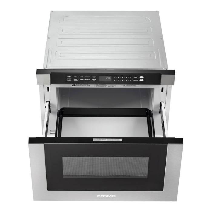 Cosmo 24'' Built-in Microwave Drawer with Automatic Presets, Touch Controls, Defrosting Rack and 1.2 cu. ft. Capacity in Stainless Steel COS-12MWDSS-NH