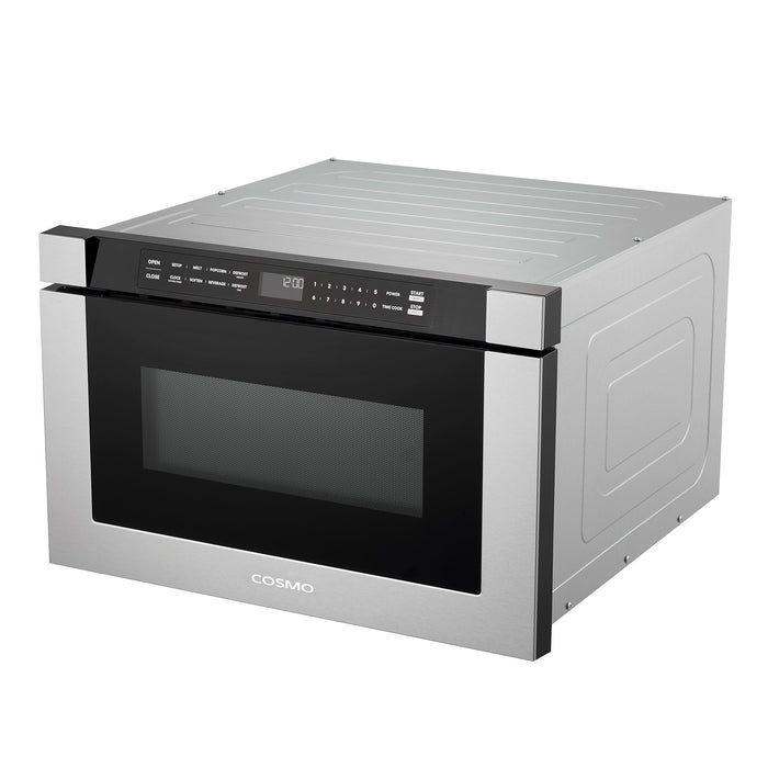 Cosmo 24'' Built-in Microwave Drawer with Automatic Presets, Touch Controls, Defrosting Rack and 1.2 cu. ft. Capacity in Stainless Steel COS-12MWDSS-NH
