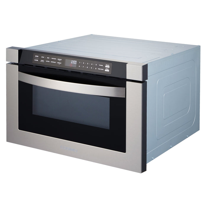 Cosmo 24'' Built-in Microwave Drawer with Automatic Presets, Touch Controls, Defrosting Rack and 1.2 cu. ft. Capacity in Stainless Steel