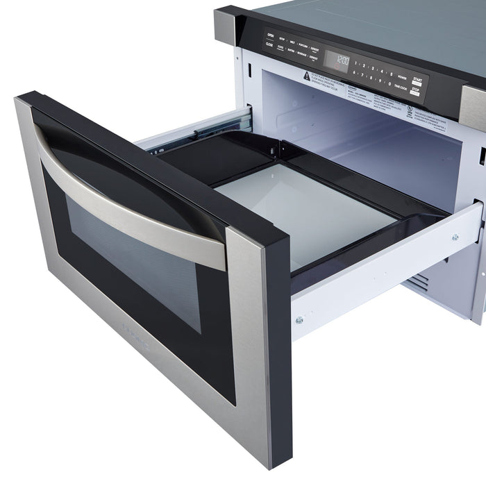 Cosmo 24'' Built-in Microwave Drawer with Automatic Presets, Touch Controls, Defrosting Rack and 1.2 cu. ft. Capacity in Stainless Steel
