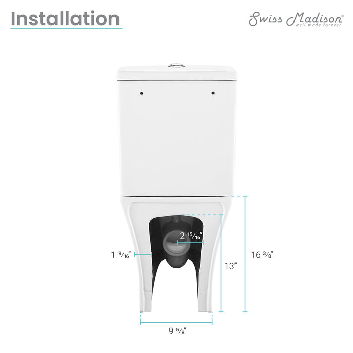 Swiss Madison Calice Two-Piece Elongated Rear Outlet Toilet Dual-Flush 0.8/1.28 gpf - SM-2T120