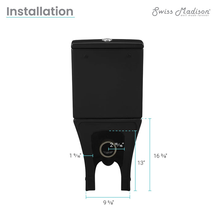 Swiss Madison Calice Two-Piece Elongated Rear Outlet Toilet Dual-Flush 0.8/1.28 gpf - SM-2T120