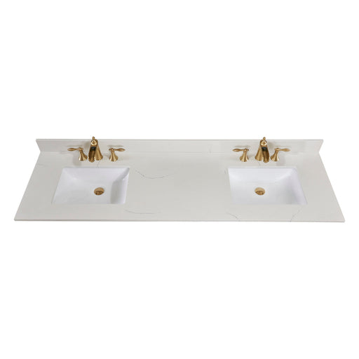 Altair 73" Stone effects Vanity Top in Milano White with White Sink 61073-CTP-MW