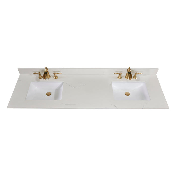 Altair 73" Stone effects Vanity Top in Milano White with White Sink 61073-CTP-MW