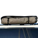 Tente portable pour douche et toilettes montée sur le toit de la voiture, idéale pour le camping et les aventures en plein air.
