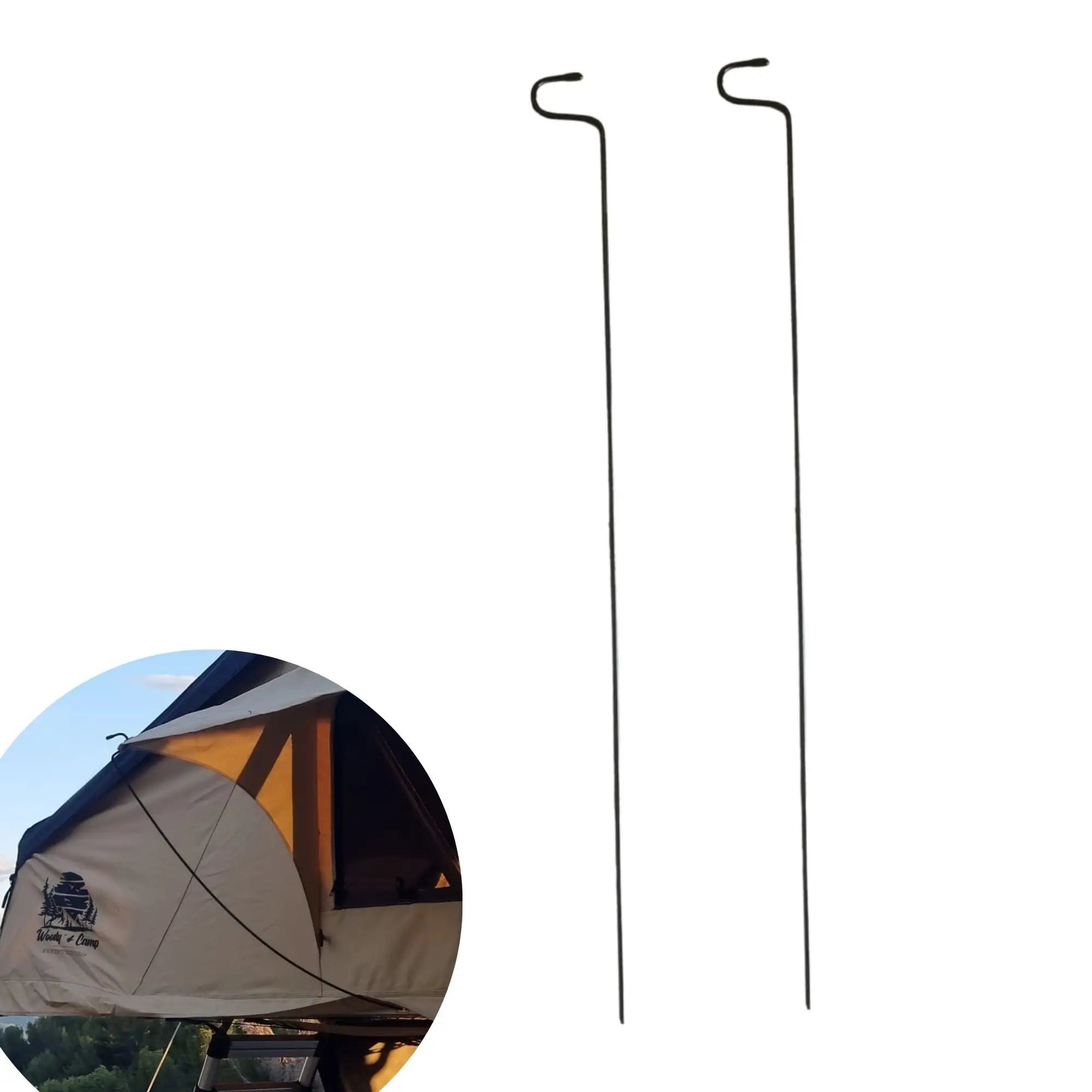 Lot de 2 Tiges de Rechange en Acier pour Tente de Toit - 89cm - Ø 5 mm - Compatibles Souples & Rigides tente-de-toit.Shop