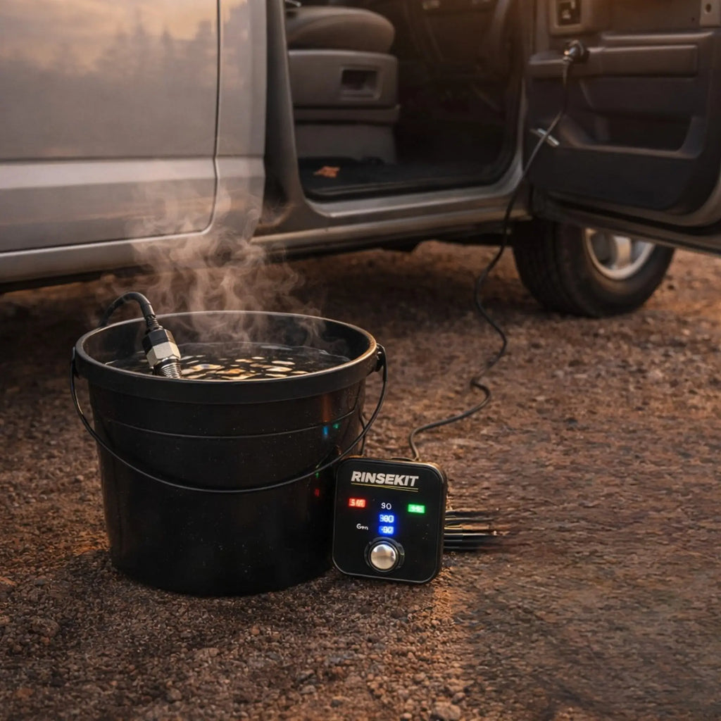 Chauffe-Eau Portable 12V pour Douche Nomade–Voiture - Woody’s Camp