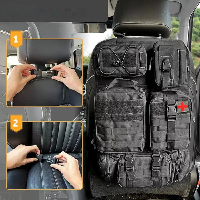 Sac de rangement tactique pour l'arrière du siège de voiture, bagage de siège arrière, sac de rangement pour équipement de pêche organisation voiture camping sauvage 4X4 SUV DEFENDER DUSTER accessoire camping