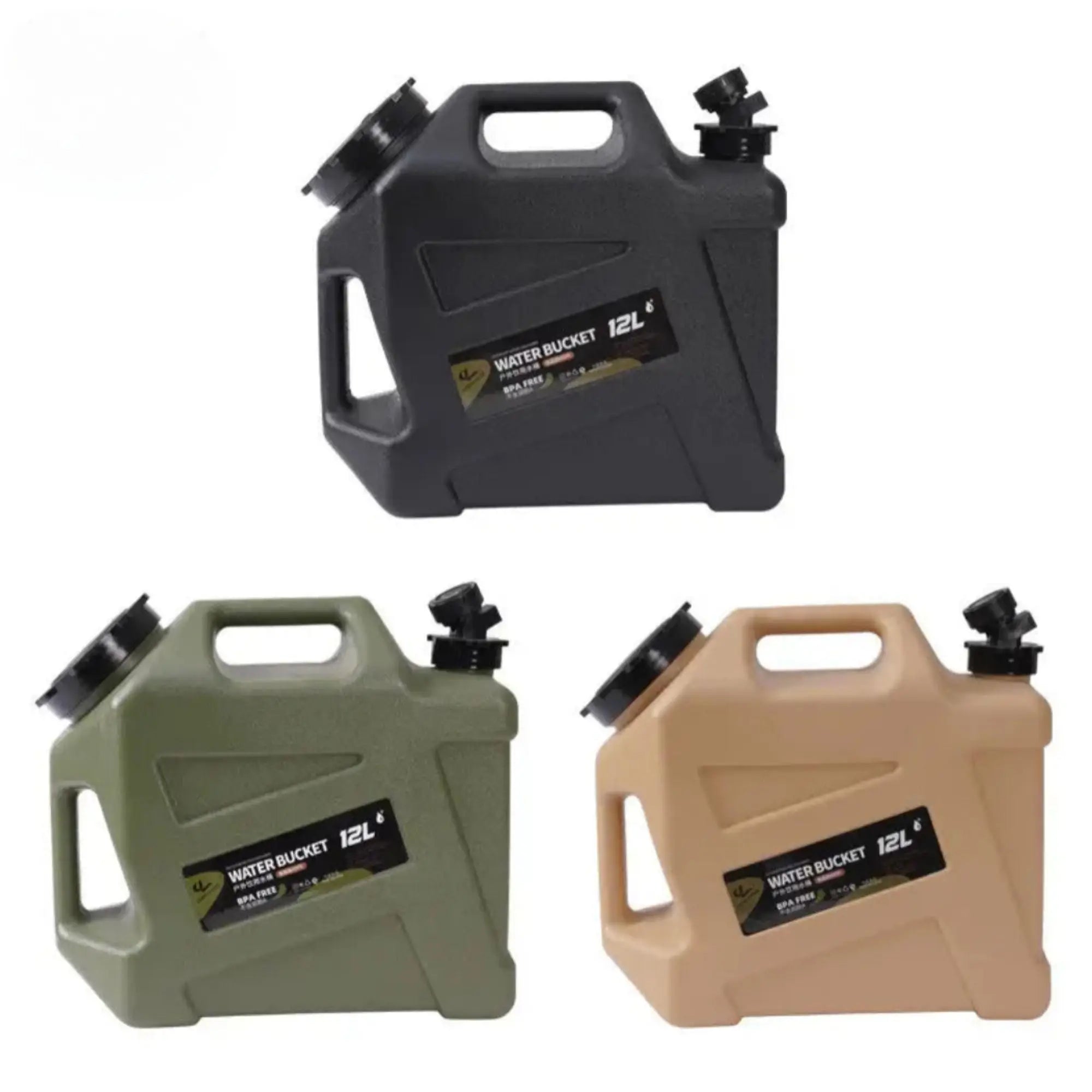 Réservoir de Stockage d’Eau 12L avec Robinet – Seau Portable en Plastique tente-de-toit.Shop