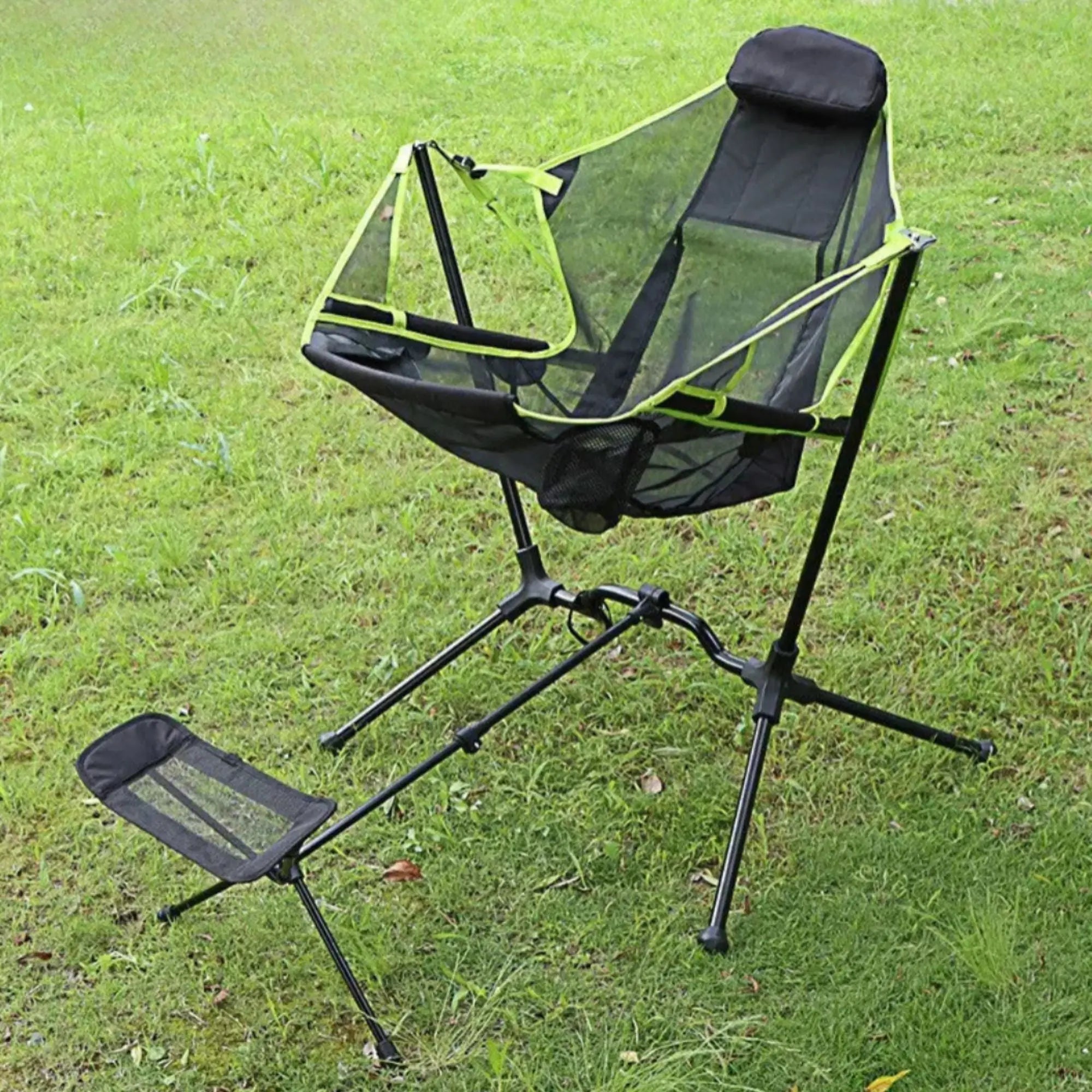 Chaise de camping pliante portable à bascule – Confort ultime en camping tente-de-toit.Shop