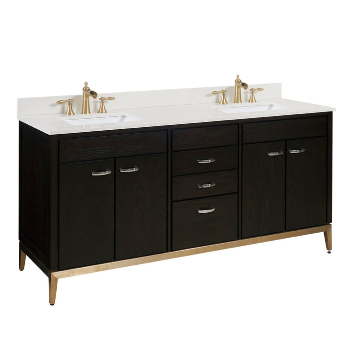 Altair 73" Stone effects Vanity Top in Milano White with White Sink 61073-CTP-MW