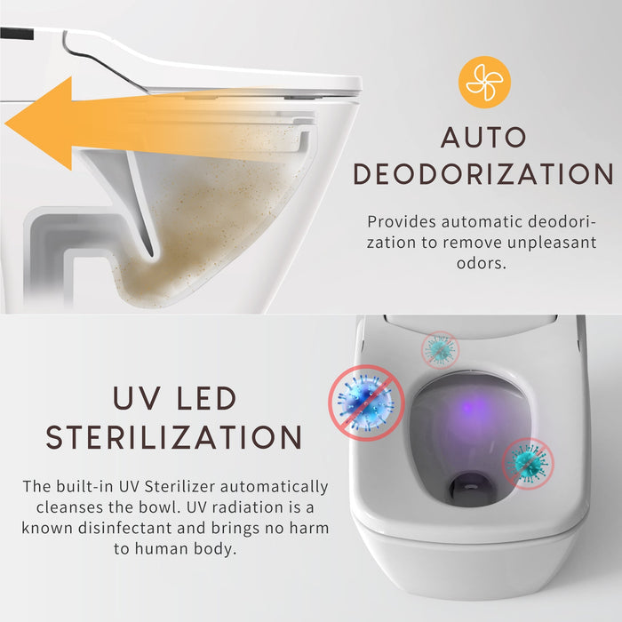 Vovo Integrated Smart Toilet with Auto Open/Close Bidet Seat and Auto Dual Flush TCB-090SA