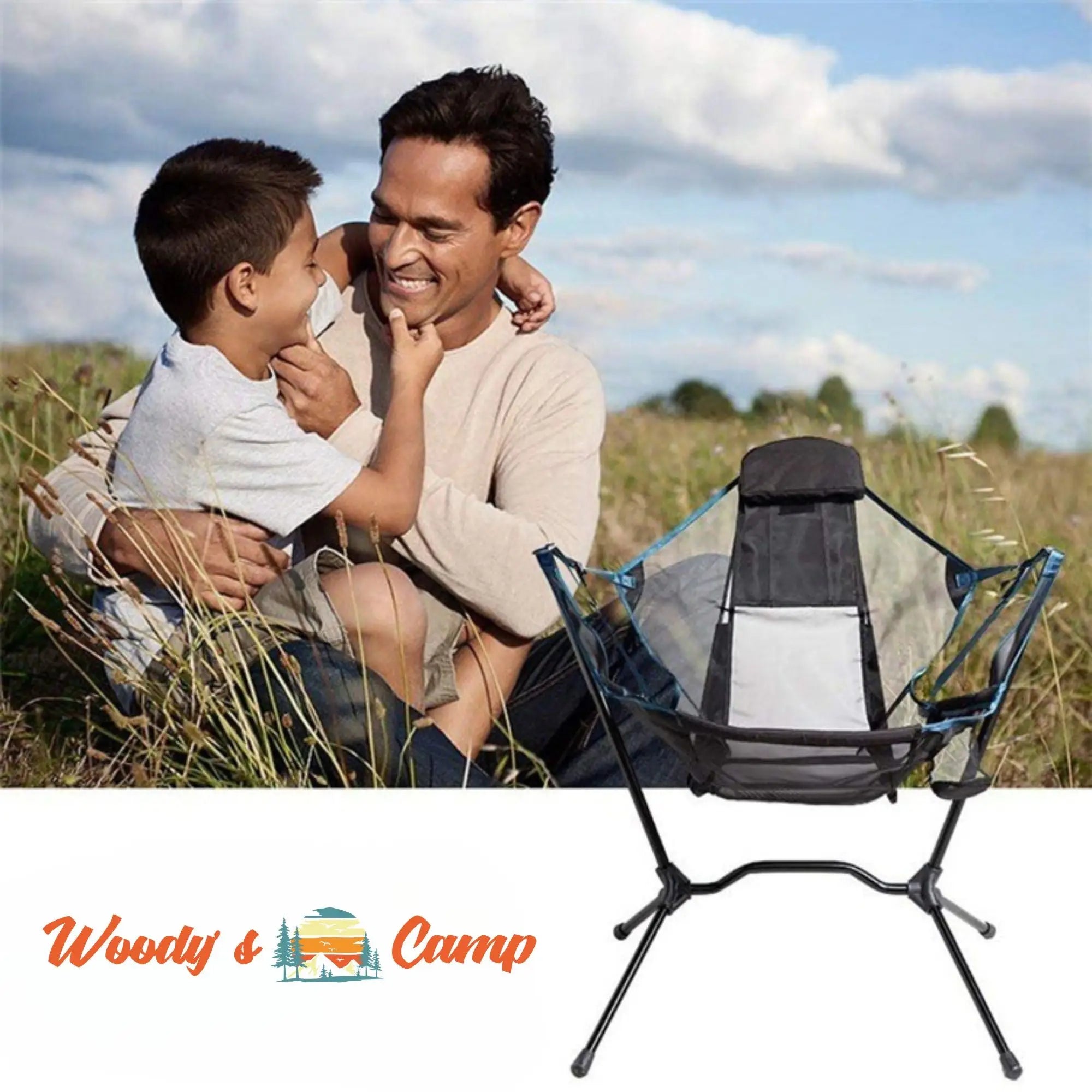 Chaise de camping pliante portable à bascule – Confort ultime en camping tente-de-toit.Shop