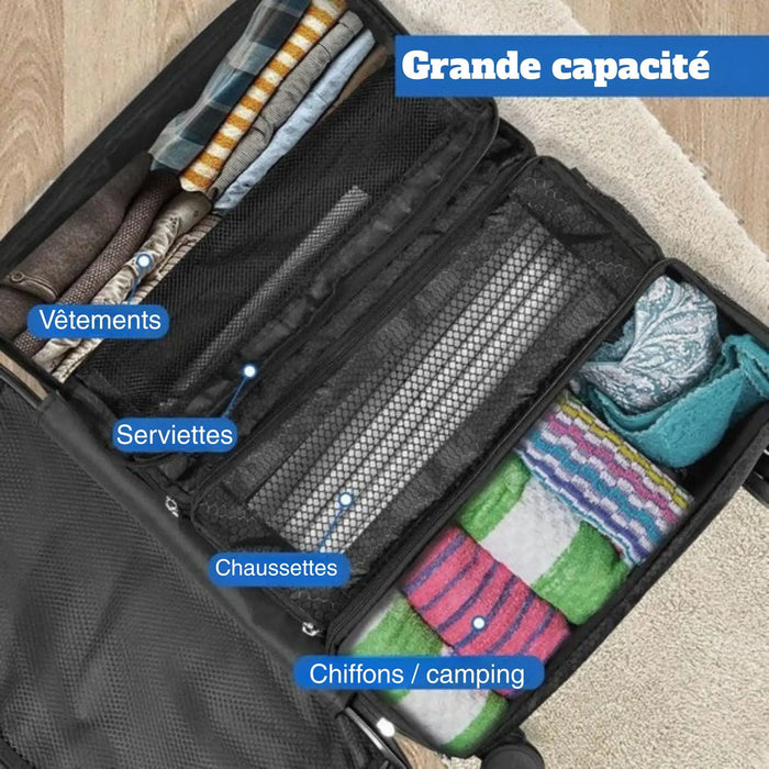 Organisateur de voiture Suspendu – Grand Rangement Pliable & Modulable pour Voyage Woody’s Camp
