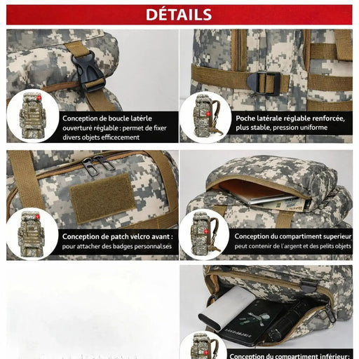 Sac tactique de Survie 72H Complet–80L + 30+ Équipements Outdoor Woody’s Camp