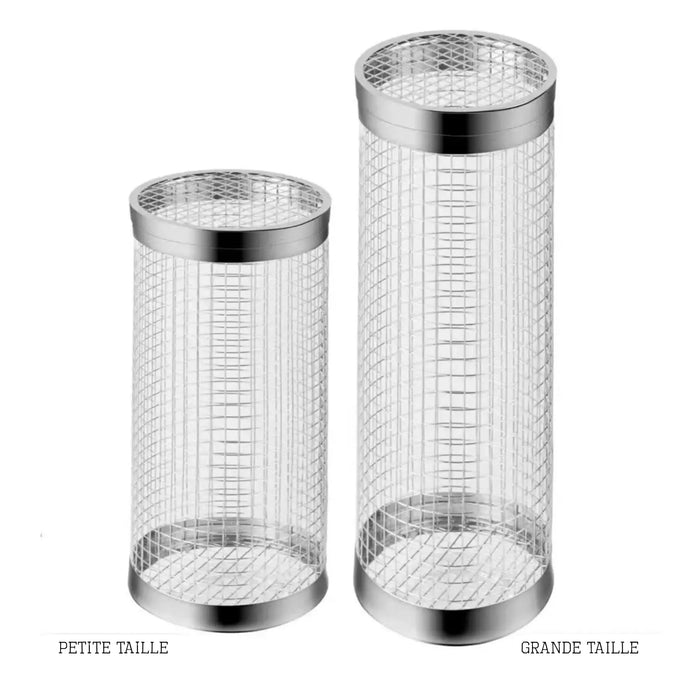 Panier de grillade rotatif pour barbecue de camping – Cage à griller en acier inoxydable