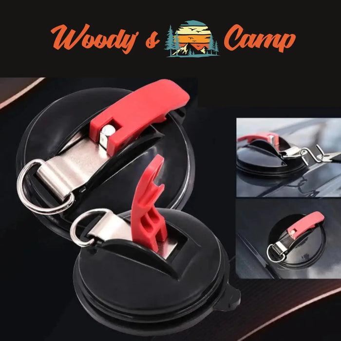Ventouse ultra-forte pour camping, voiture et tente accessoire camping indispensable woodys camp auvent annexe douche crochet ventouse