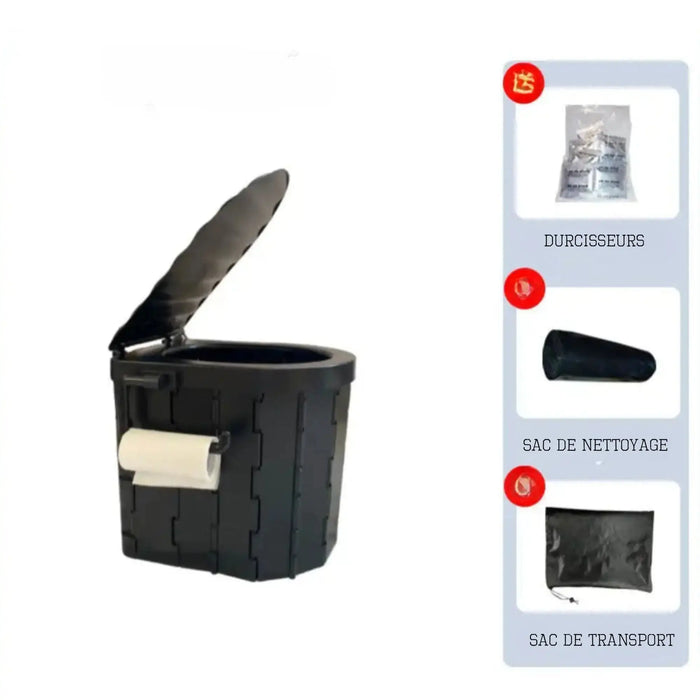 Toilette pliable portable extérieure résistante aux odeurs pour adultes et enfants, siège de toilette en une pièce pour une utilisation en voyage dans la voiture accessoire camping sauvage outdoor vanlife toilette de camping pas cher pliable 