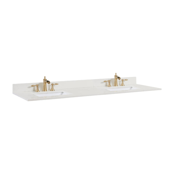 Altair 73" Stone effects Vanity Top in Milano White with White Sink 61073-CTP-MW