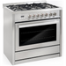 Cosmo 4-Piece, 30" Gas Range, Wall Mount Range Hood, Dishwasher and Refrigerator COS-4PKG-097