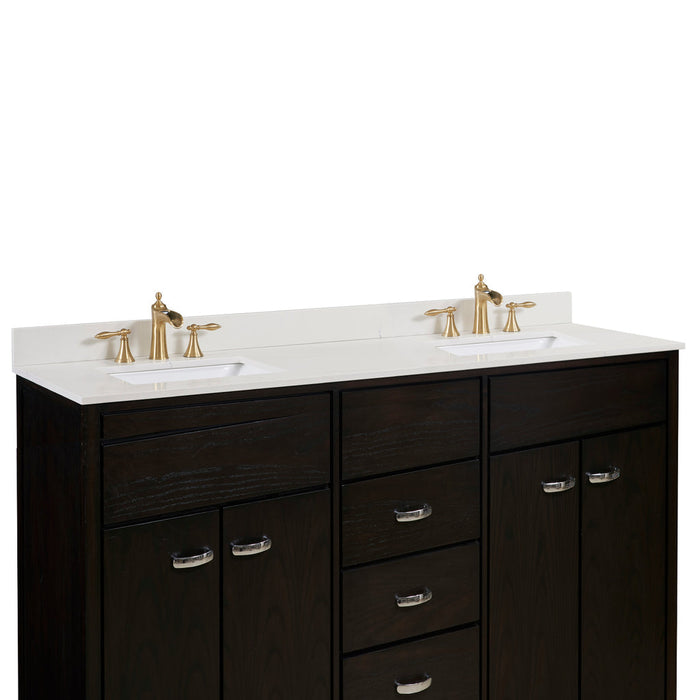 Altair 73" Stone effects Vanity Top in Milano White with White Sink 61073-CTP-MW
