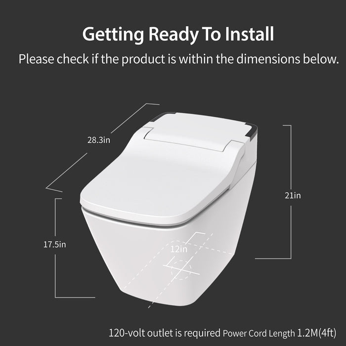 Vovo Integrated Smart Toilet with Auto Open/Close Bidet Seat and Auto Dual Flush TCB-090SA