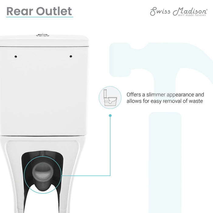 Swiss Madison Calice Two-Piece Elongated Rear Outlet Toilet Dual-Flush 0.8/1.28 gpf - SM-2T120