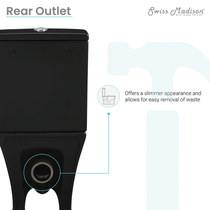 Swiss Madison Calice Two-Piece Elongated Rear Outlet Toilet Dual-Flush 0.8/1.28 gpf - SM-2T120