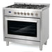 Cosmo 36'' 3.8 cu. ft. Single Oven Gas Range with 5 Burner Cooktop and Heavy Duty Cast Iron Grates in Stainless Steel COS-965AGFC