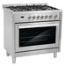 Cosmo 36'' 3.8 cu. ft. Single Oven Gas Range with 5 Burner Cooktop and Heavy Duty Cast Iron Grates in Stainless Steel COS-965AGFC