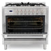 Cosmo 36'' 3.8 cu. ft. Single Oven Gas Range with 5 Burner Cooktop and Heavy Duty Cast Iron Grates in Stainless Steel COS-965AGFC