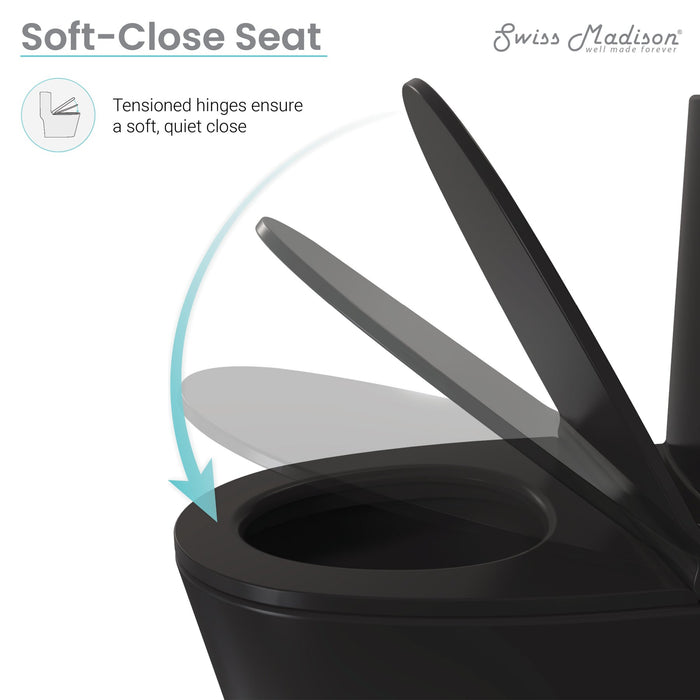 Swiss Madison Calice Two-Piece Elongated Rear Outlet Toilet Dual-Flush 0.8/1.28 gpf - SM-2T120