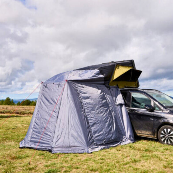 Annexe d’intimité noire pour tente de toit rigide Famille XL 4-5pers. – Lexagones