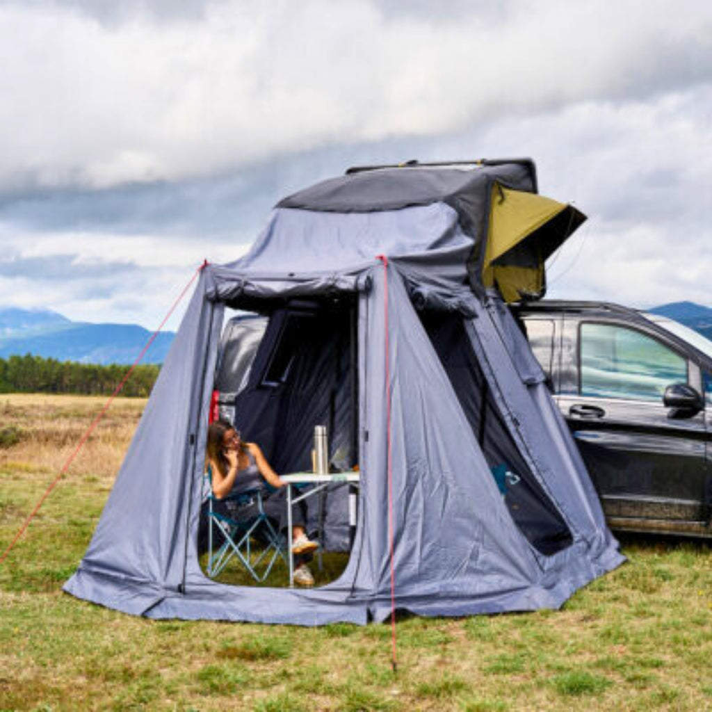 Annexe d’intimité noire pour tente de toit Traveller – Lexagones