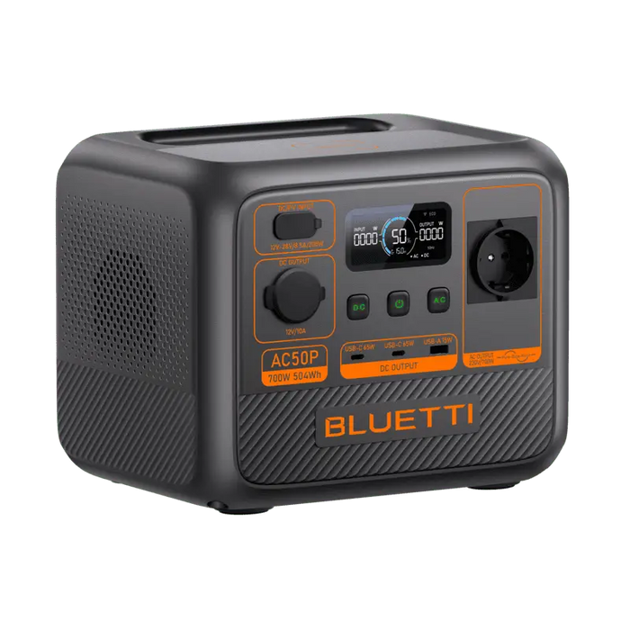 Bluetti AC50P 504Wh interfaces et prises de recharge