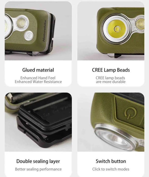 Lampe frontale Naturehike - 300 lm vue 2