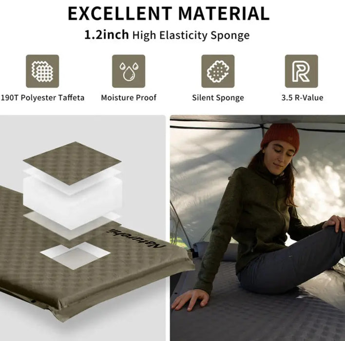 Matelas de couchage autogonflant Naturehike avec oreiller gonflable vue 4