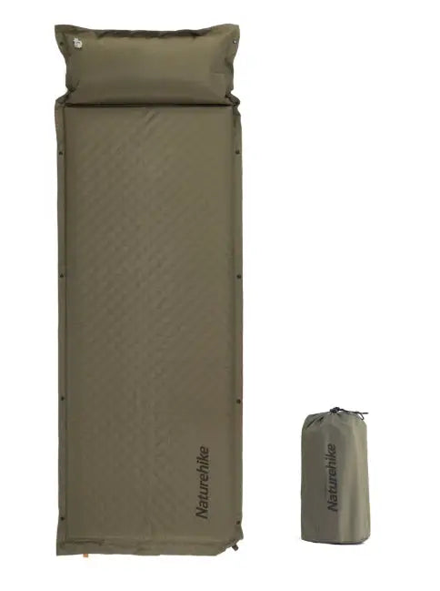 Matelas de couchage autogonflant Naturehike avec oreiller gonflable Vert