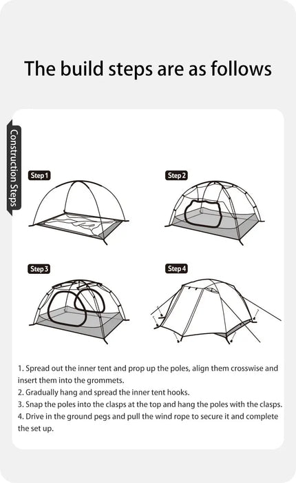 Tente 2 personnes Naturehike portable UPF50+ UV vue 4