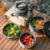 Batterie de cuisine Naturehike Traitement durable contre l'oxydation dure Ensemble pour 4-7 personnes (marmite suspendue 3L + marmite 1,7L + poêle à frire 8 pouces + bouilloire 0,8L) Gris