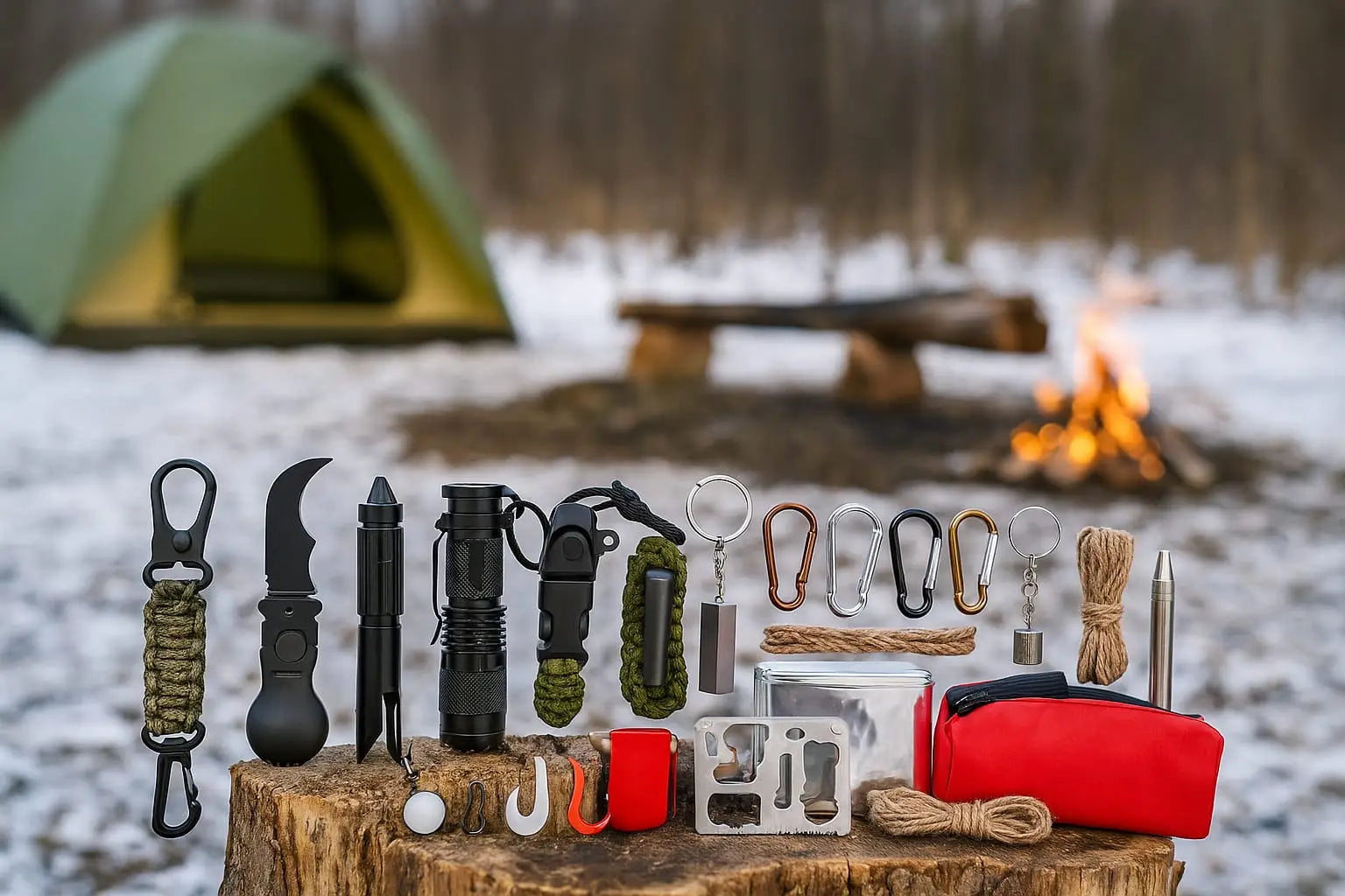Calendrier de l’Avent Kit de Survie 24 en 1 – Cadeau de Noël Original pour Camping, Randonnée, Outdoor et Aventuriers Woody’s Camp