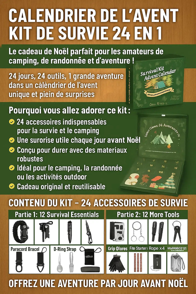 Calendrier De L'Avent Kit De Survie 5-20cm (Modèle 4) (24 Pièces