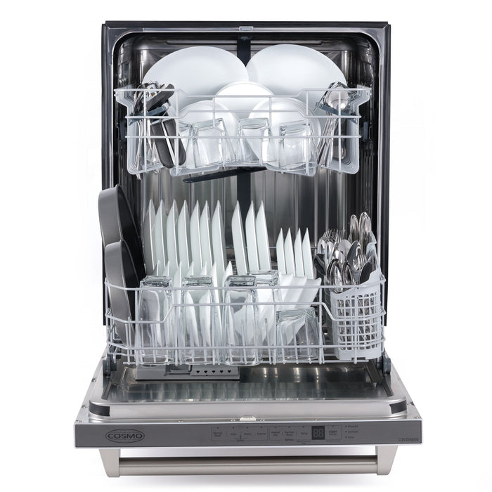 Cosmo 24" Top Control Built-In Tall Tub Dishwasher Fingerprint Resistant, Stainless Steel COS-DIS6502