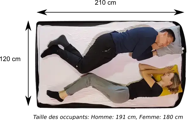 NaïtUp Duö Legend dimensions couchage