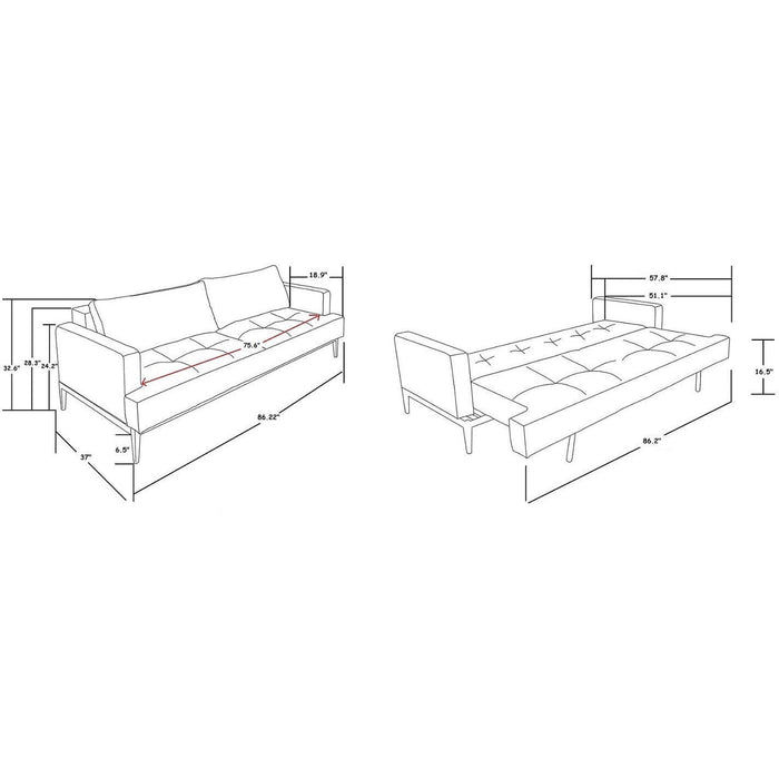 J&M Furniture JK059 Sofa in Light Grey 17342