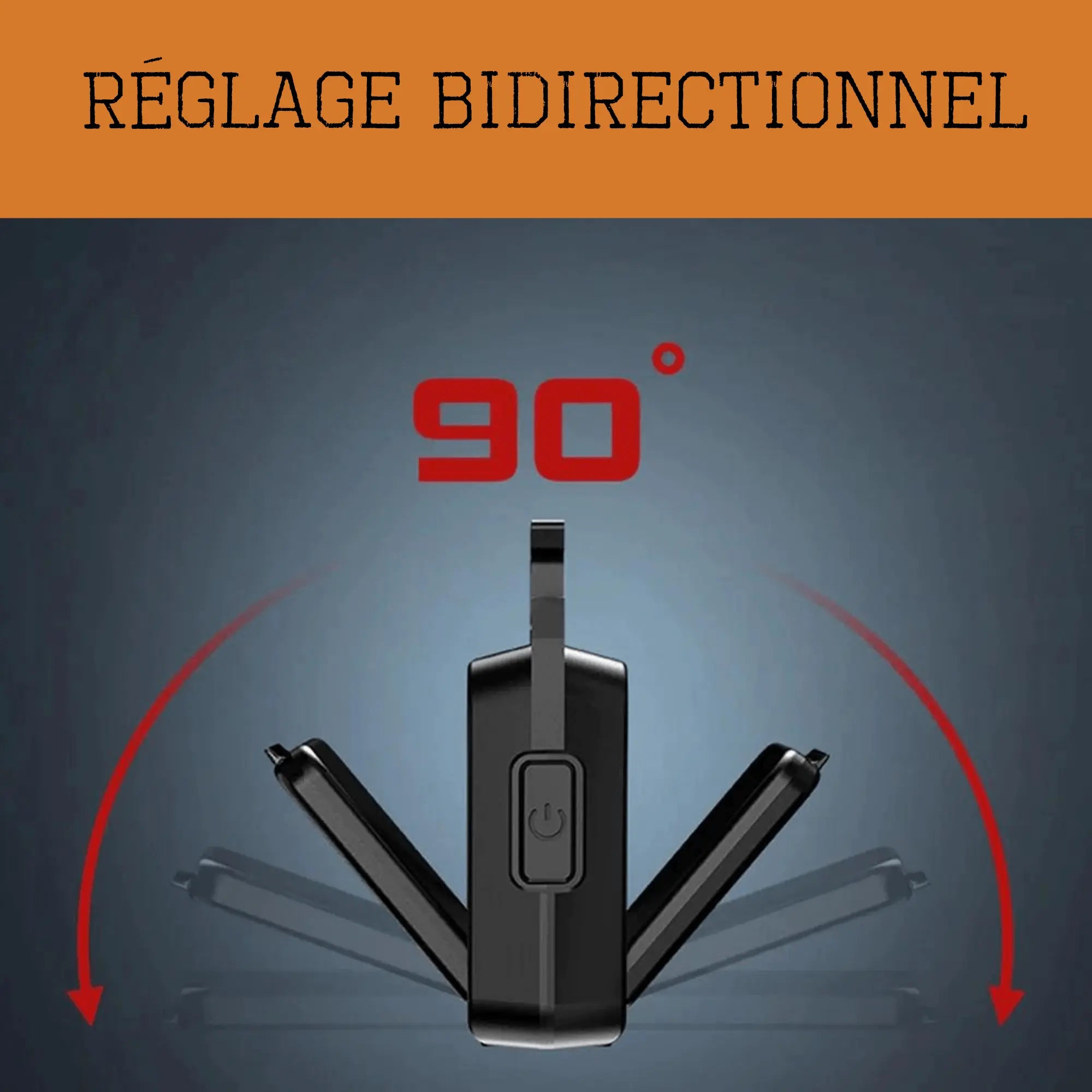 Mini lampe de poche LED avec réglage bidirectionnel à 90° pour éclairage polyvalent.